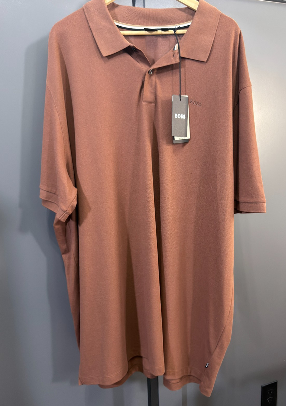 Hugo Boss Polo Shirt Brown Short Sleeve Big & Tall 4XT NWT